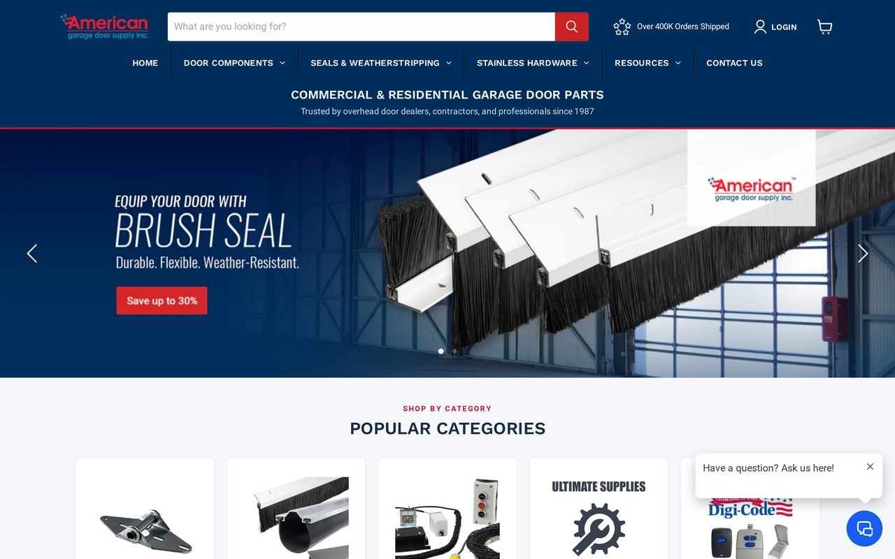 American Door Supply website