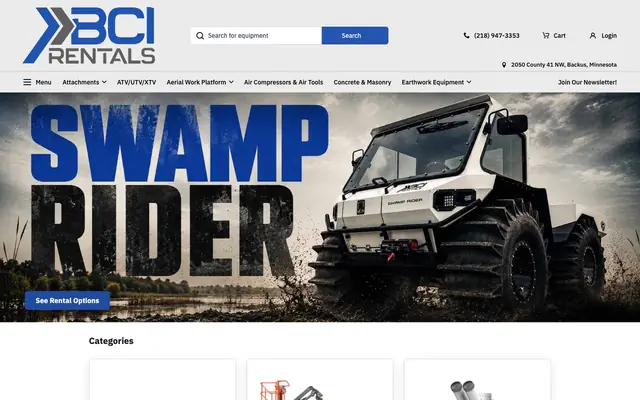 BCI Rentals website