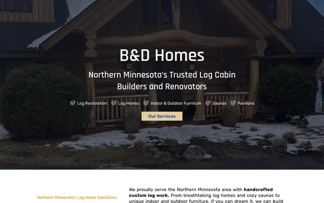 B&D Homes website