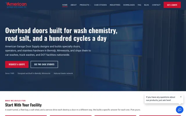 Car Wash Doors website