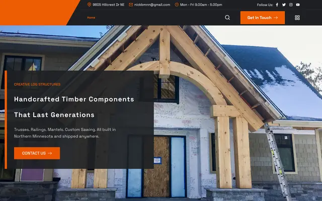 Creative Log Structures website