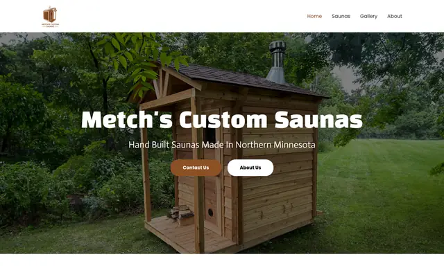 Metch's Custom Saunas website