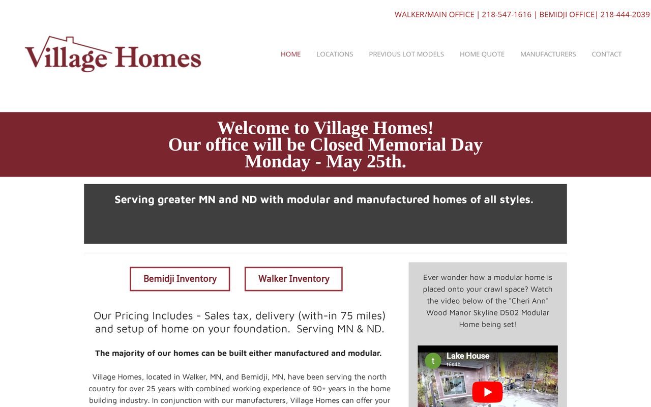 Village Homes MN website